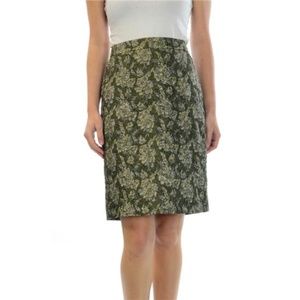J. Crew Collection Metallic Gold Floral Skirt 12